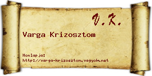 Varga Krizosztom névjegykártya